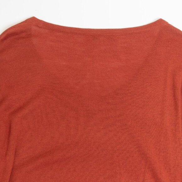 Madewell Tie-Front Sweater Soft Lightweight Rusty Torch - Picture 9 of 13